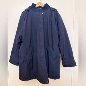 Cabin Creek Navy Hooded Trench Coat